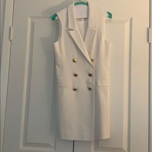 Topshop White Tuxedo Dress Sleeveless